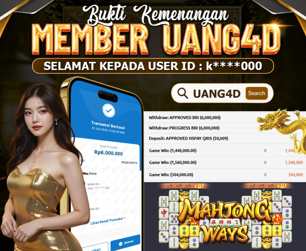 UANG4D JACKPOT SLOT MAHJONG